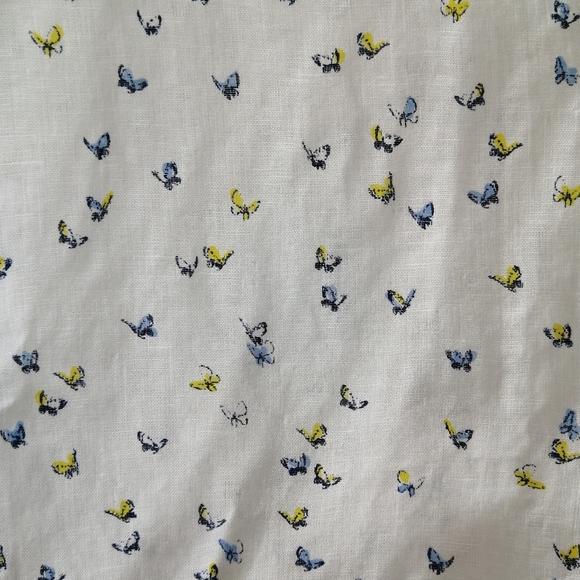 Anthropologie Grayson The Hero 100% Linen Butterfly Print White Button Up 3 or M - Picture 11 of 16